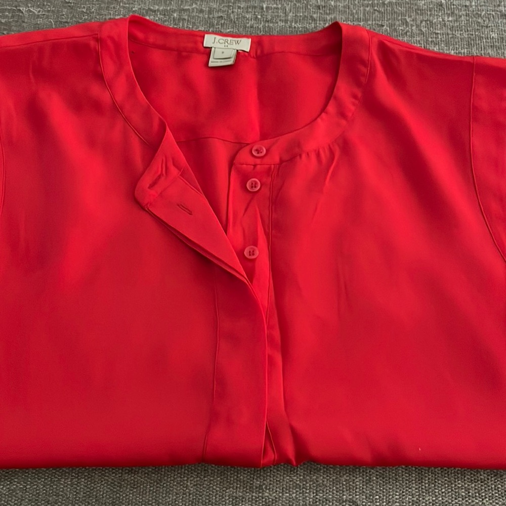 Red J Crew blouse ❤️